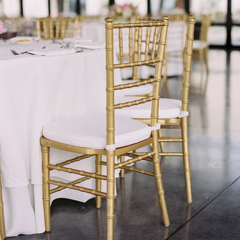 Gold chiavari chairs with cushions sale